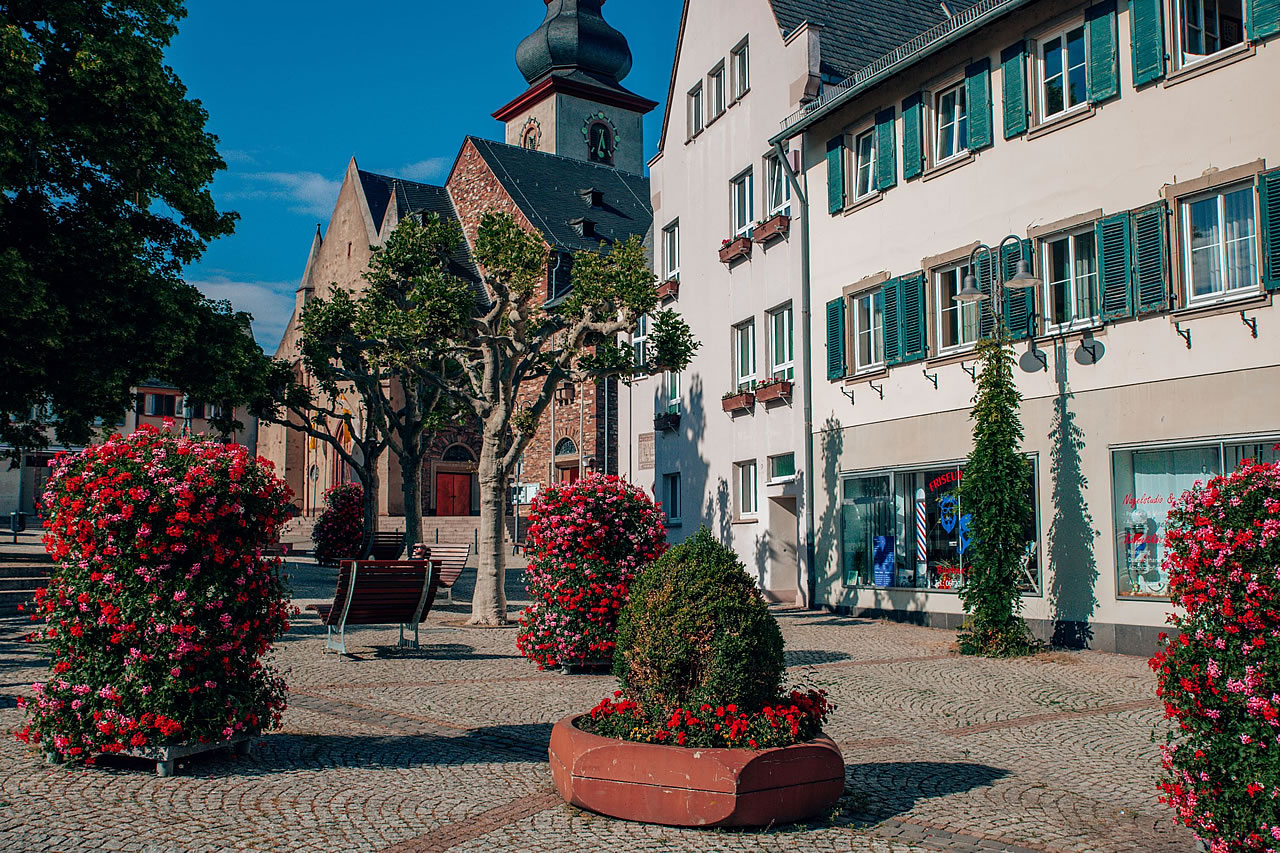 Der Marktplatz in Rüdesheim am Rhein